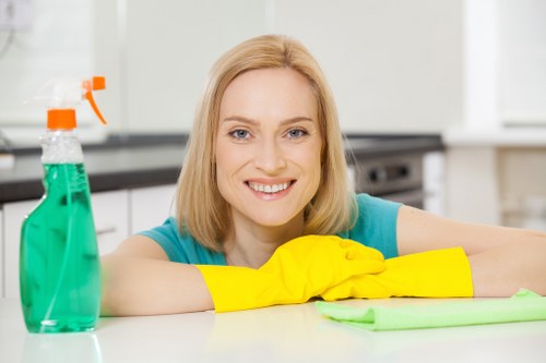Fresh and organised office workspace after professional cleaning in NW6