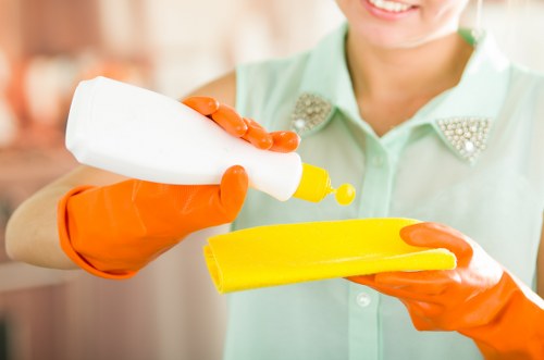 Protective equipment used by carpet cleaning staff in NW6